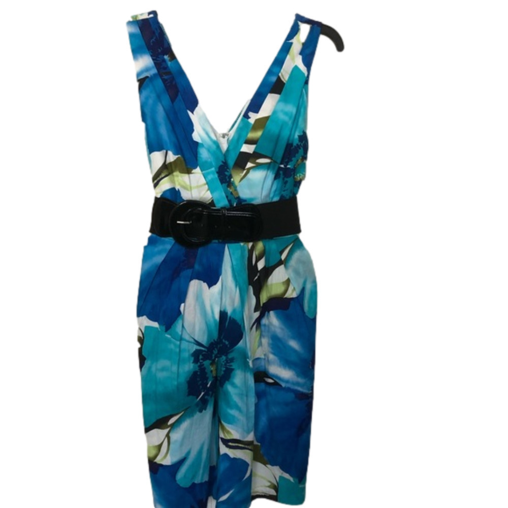 Corey P. Blue Floral Belt Pockets, like new
